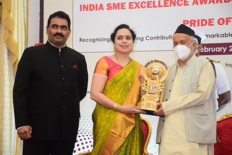 Maharashtra Industry Development Association has presented 12th Edition of “PRIDE OF MAHARASHTRA AWARDS 2021” to Mrs. Supriya Badve – Whole Time Director, Badve Engineering Group as a Women Entrepreneur of the Year Award for Manufacturing Sector. The Award presented by Hon’ble Governor of Maharashtra, Shri Bhagat Singh Koshyari on 13th February 2022 at the Raj Bhavan, Mumbai.